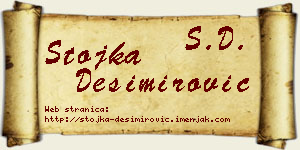 Stojka Desimirović vizit kartica